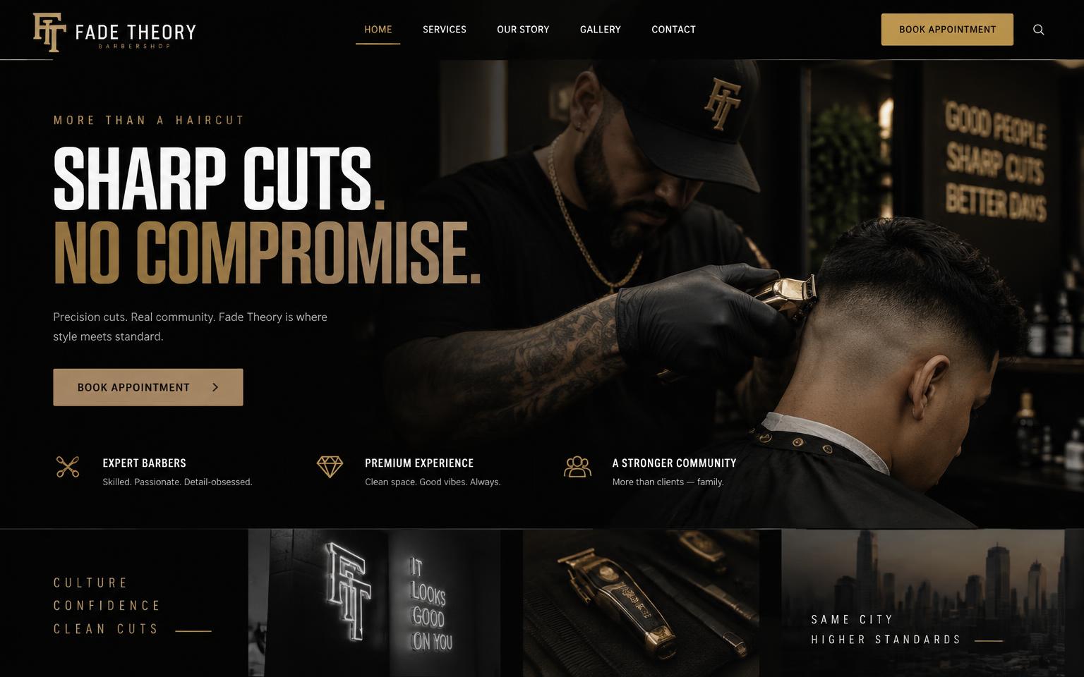 Fade Theory website homepage